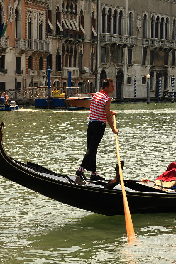 Venice Photograph - Gondolier with Matching Socks by Michael Henderson