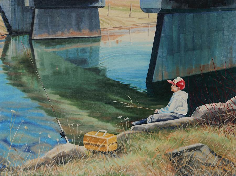 Gone Fishin Painting by Phil Chadwick