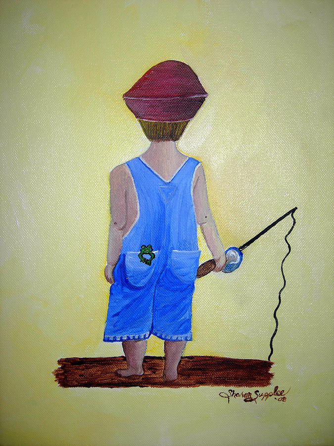 Fishing Painting - Gone Fishing 2 by Sharon Supplee Fishing Painting - Gone Fishing 2 by Sharon Supplee