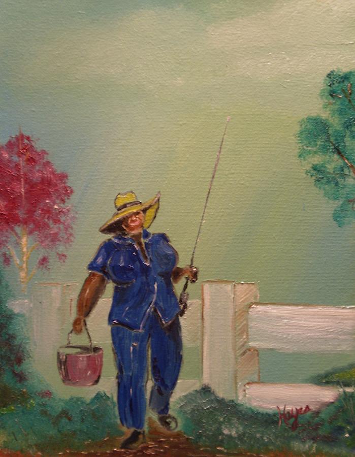 Gone Fishing Painting by Barbara Hayes