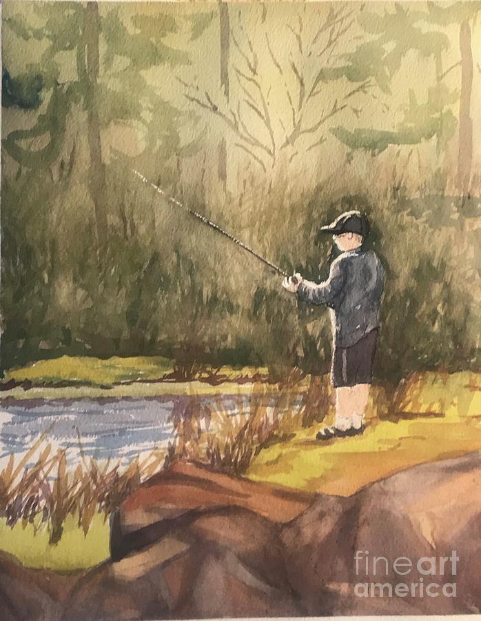 Gone Fishing Painting by Gail Heffron