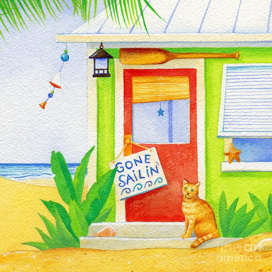 Gone Sailin Beach Cottage Painting