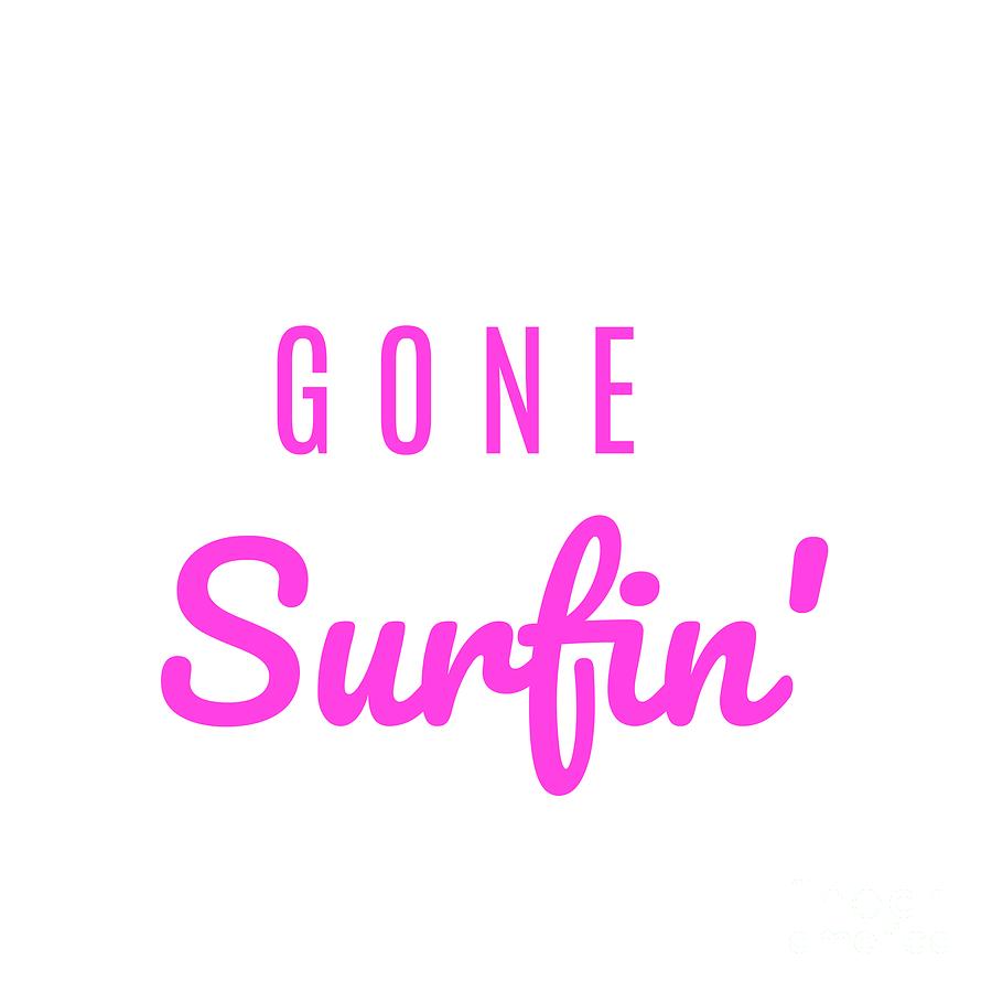 Gone Surfin Pink Digital Art by Leah McPhail