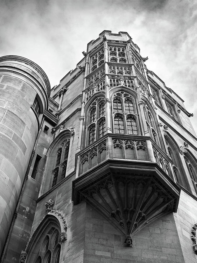 Gonville and Caius College Library Cambridge in Black and White Photograph by Gill Billington