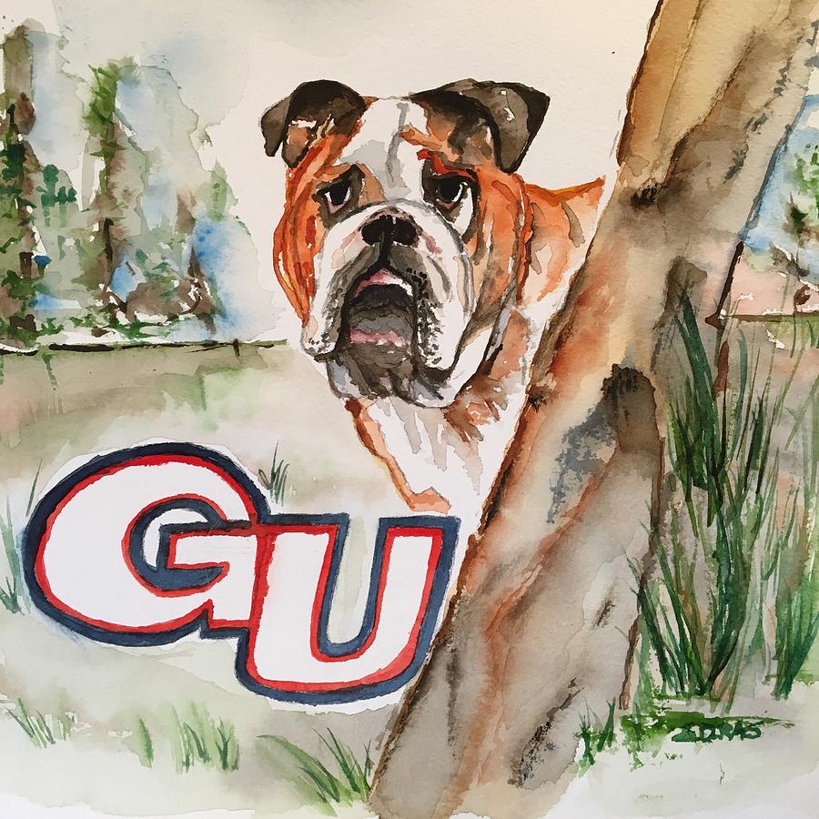 Gonzaga Bulldog Painting by Elaine Duras