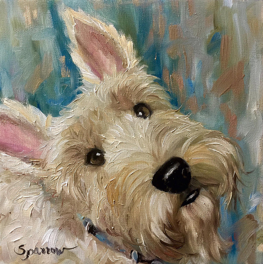Dog Painting - Good as Gold  by Mary Sparrow