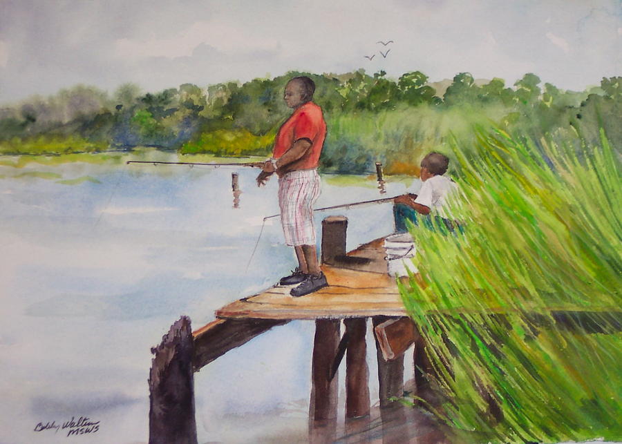 Good day on Bayou Basard Painting by Bobby Walters