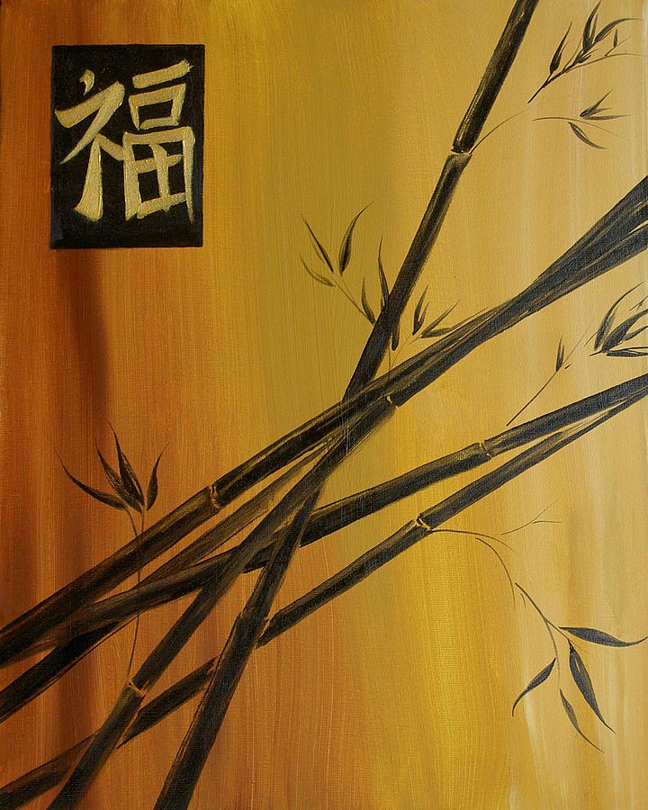 Good Fortune Bamboo 1 Painting by Dina Dargo