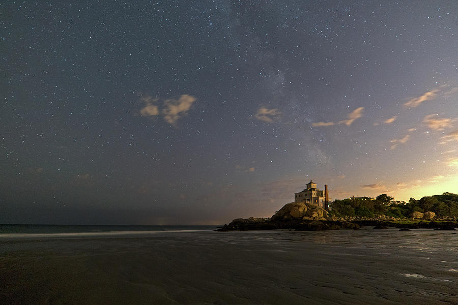 Good Harbor Beach Under the Stars and Milky Way Photograph by Toby McGuire