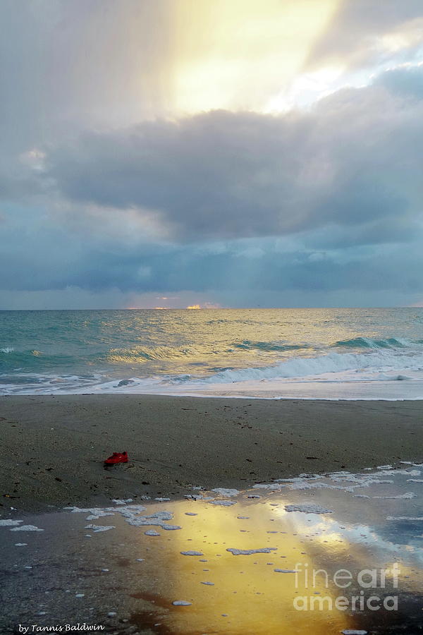 Beach Photograph - Good Morning Red Shoe by Tannis Baldwin