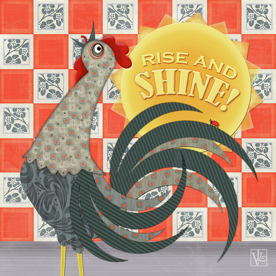 Good Morning Rooster Digital Art by Valerie Drake Lesiak