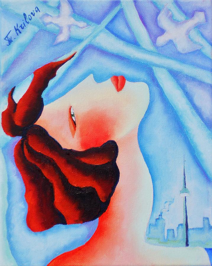 Abstract Painting - Good Morning Toronto by Tatjana Krilova