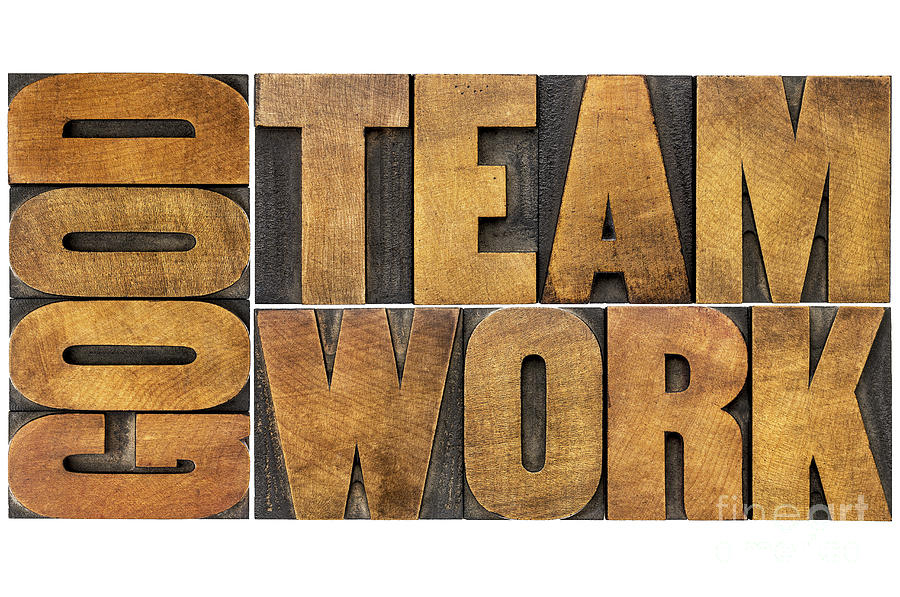 Good Teamwork Word In Wood Type Photograph by Marek Uliasz