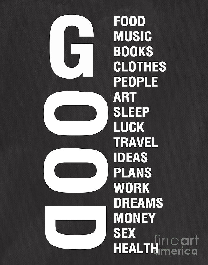 Typography Mixed Media - Good Things by Linda Woods