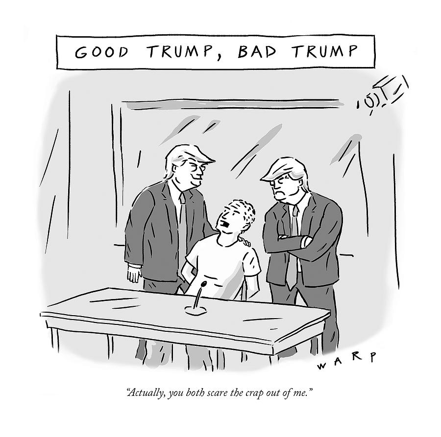 Good Trump, Bad Trump Drawing by Kim Warp
