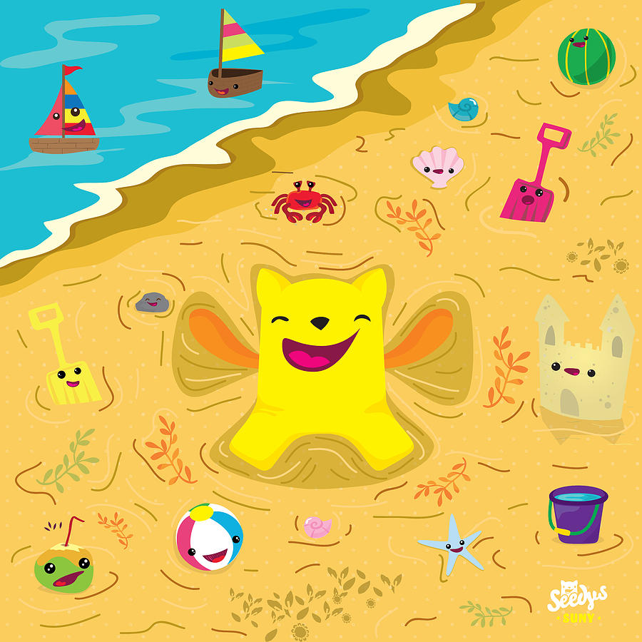 Summer Digital Art - Good vibes at the beach by Seedys 