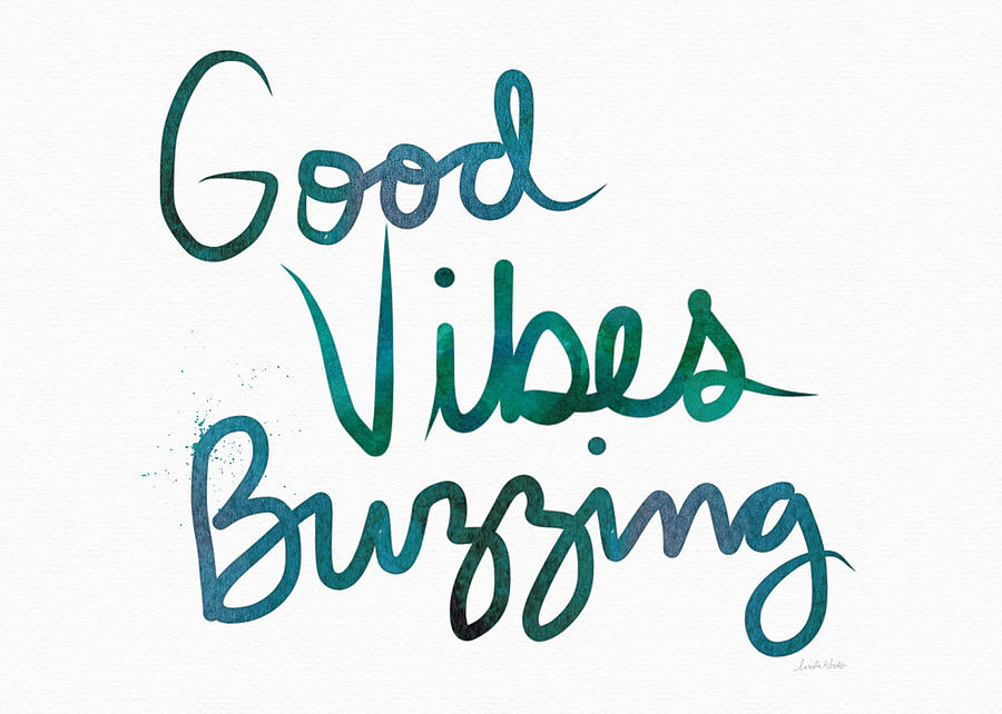 Good Vibes Painting - Good Vibes Buzzing- Art by Linda Woods by Linda Woods
