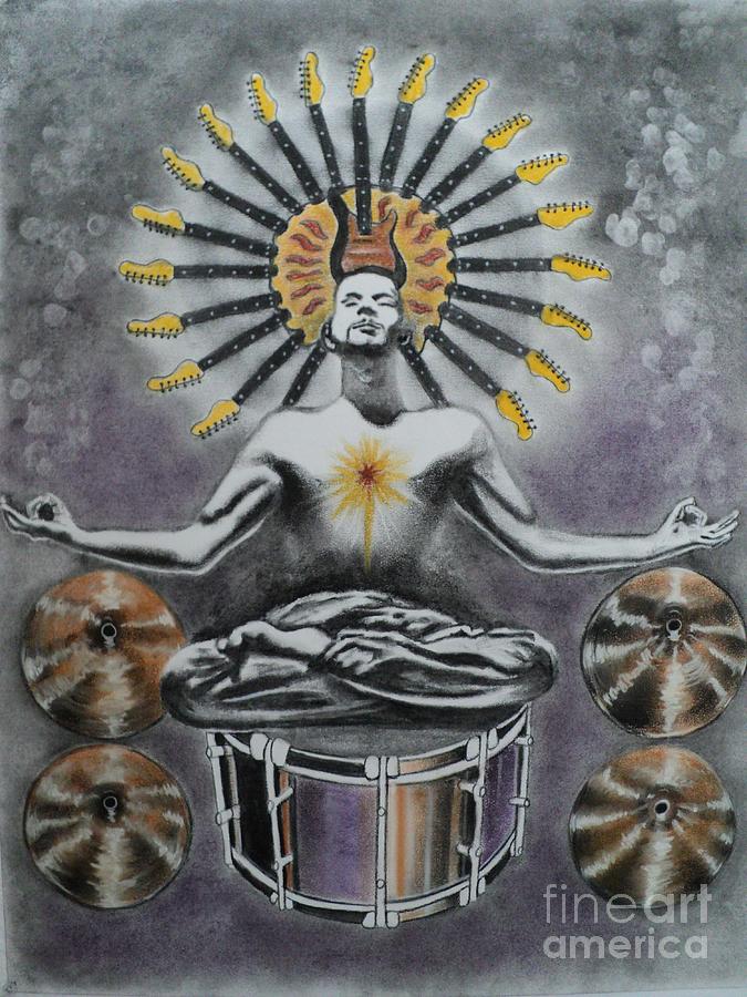Drum Drawing - Good Vibrations by Carla Carson