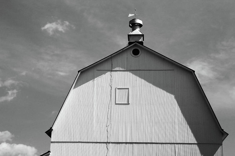 Goodells Barn Roof 2 BW Photograph by Mary Bedy