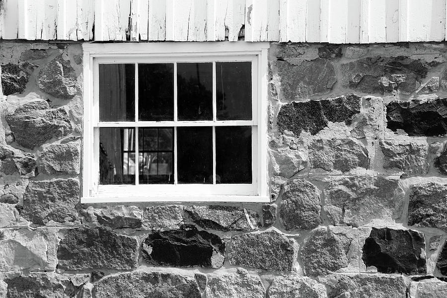 Goodells Barn Window BW Photograph by Mary Bedy