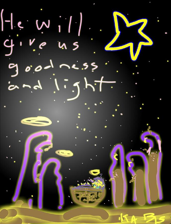 Christmas Drawing - Goodness and Light by Kathy Barney