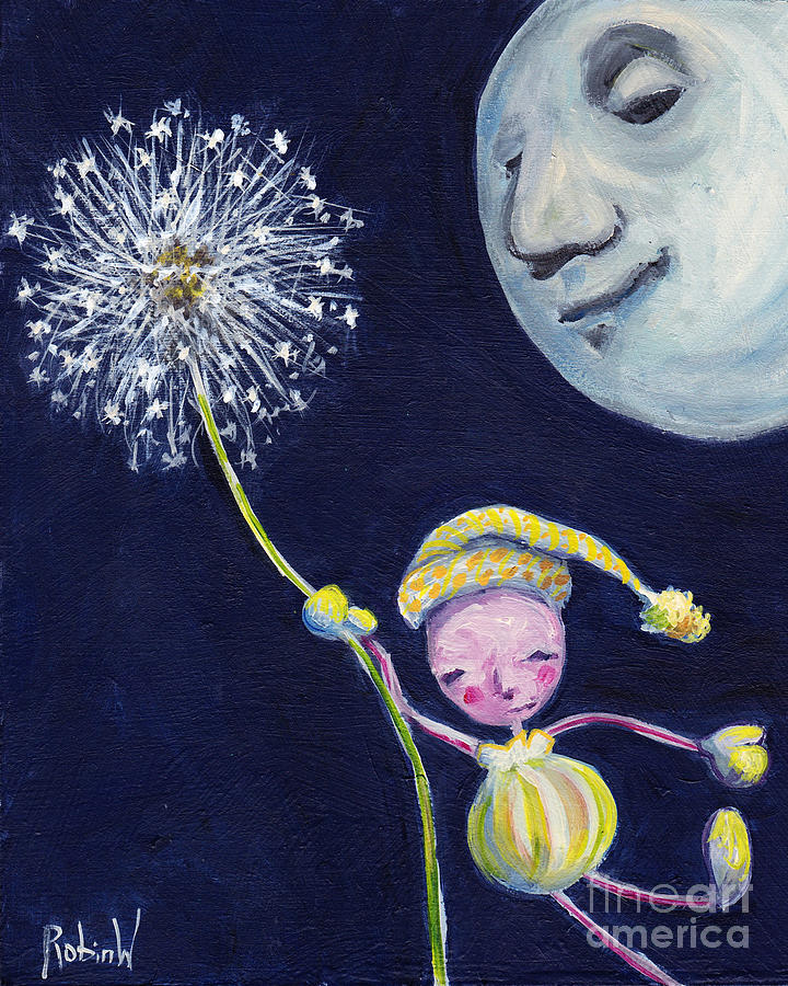 Goodnight Moon Painting by Robin Wiesneth