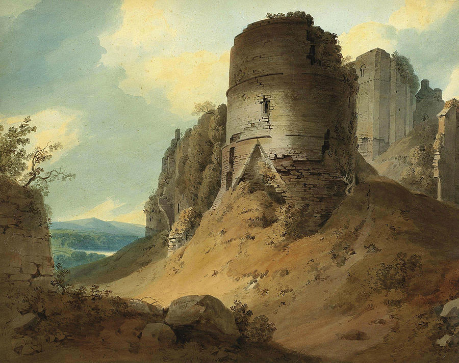 Goodrich Castle Painting by Hugh William Williams