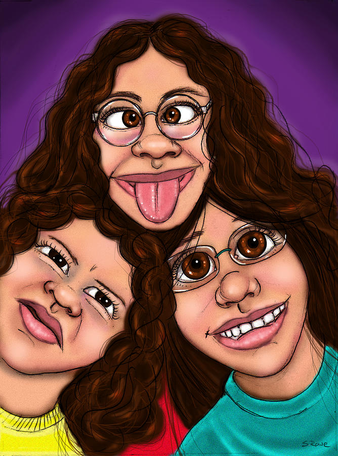 Goofy Girls Digital Art by Shawna Rowe