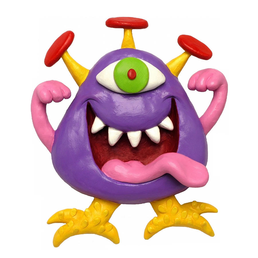 Goofy Purple Monster Mixed Media by Amy Vangsgard