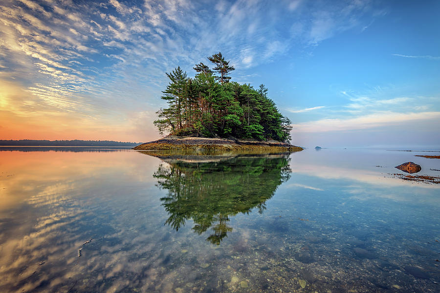Tree Photograph - Googins Island Reflection by Rick Berk