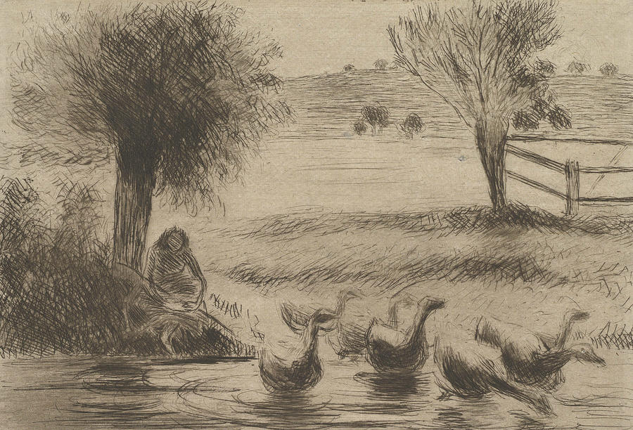 Goose Girl Relief by Camille Pissarro