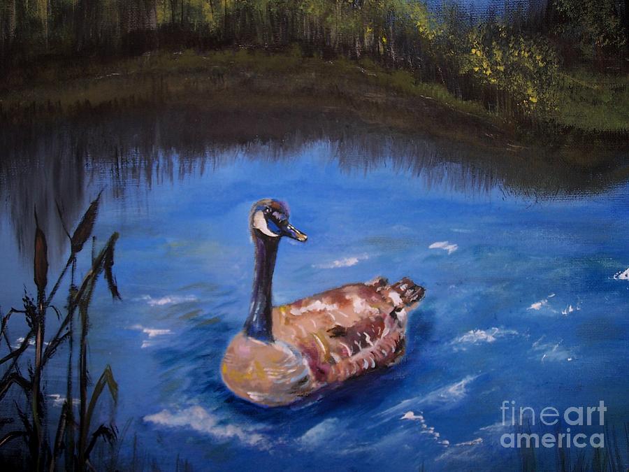 Goose Painting by Leslie Allen