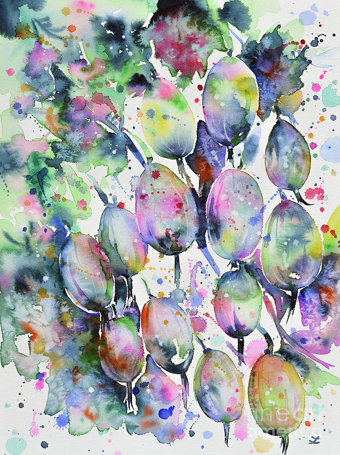 Gooseberries Painting by Zaira Dzhaubaeva