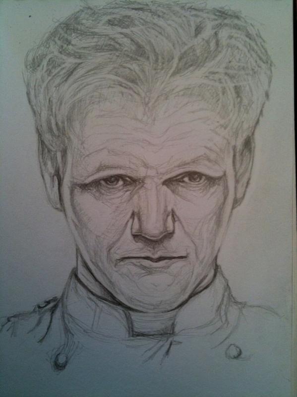 Gordon Ramsay from Hell Drawing by Aaron Druliner