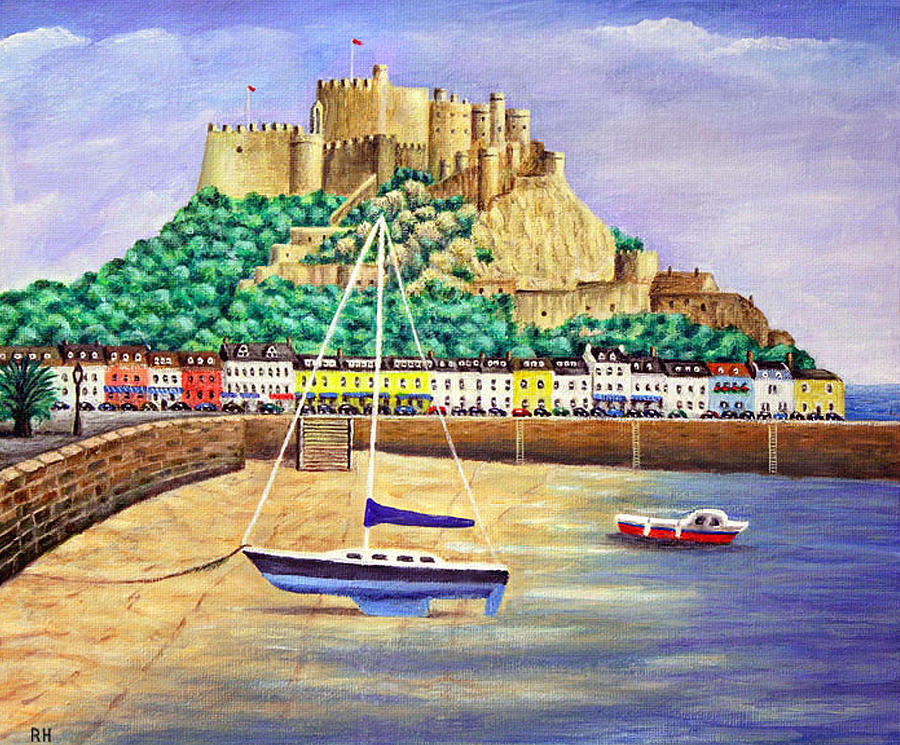 Gorey Castle - Jersey Painting by Ronald Haber