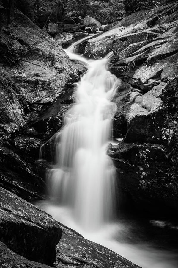 Gorge Waterfall in black and white Photograph by Scene by Dewey