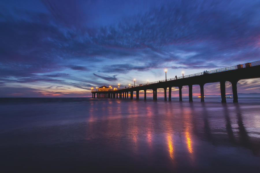 Gorgeous Manhattan Beach Pier After Sunset Photograph by Andy Konieczny