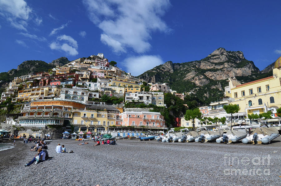 Gorgeous Rocky Beach at the Base of Positano in Italy Photograph by DejaVu Designs