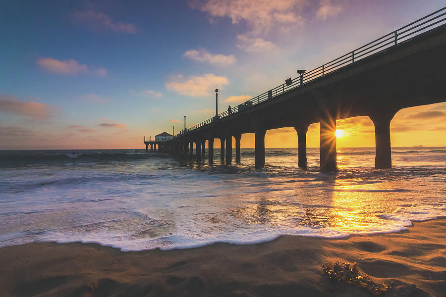 Gorgeous Sunset at Manhattan Beach Pier Photograph by Andy Konieczny