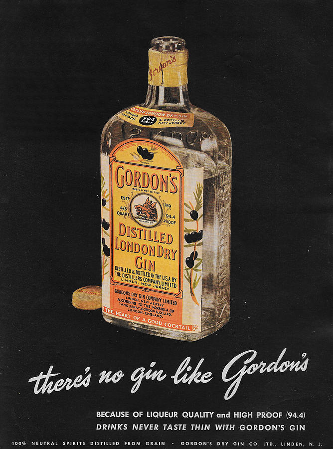 Gorgons Gin Vintage ad Mixed Media by James Smullins