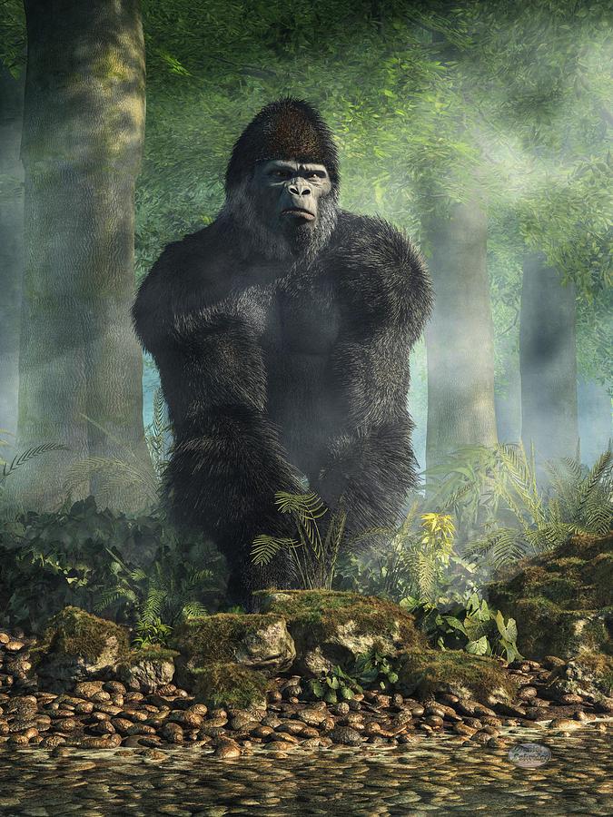 King Kong Digital Art - Gorilla by Daniel Eskridge