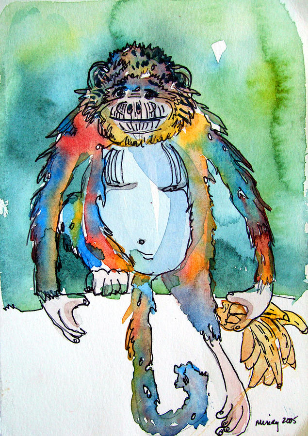 Banana Painting - Gorilla of my Dreams by Mindy Newman