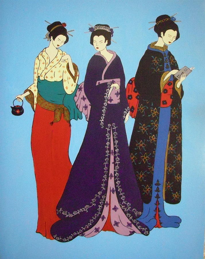 Geishas Painting - Gossip by Stephanie Moore