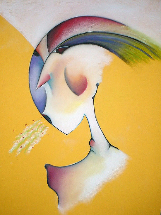 Abstract Face Pastel - Gossip by Tracey Levine