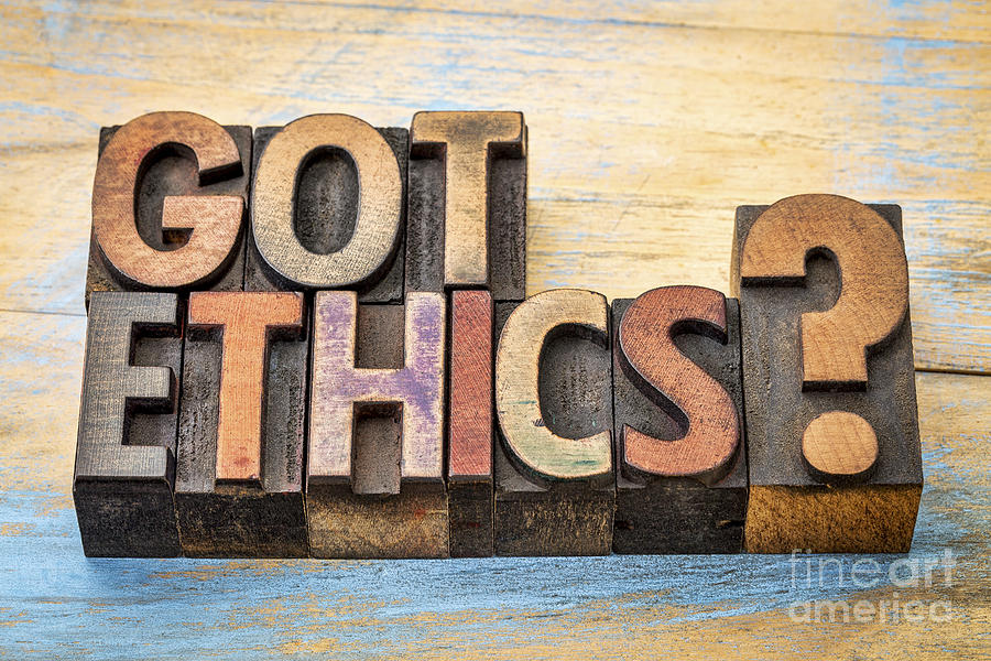 Got ethics question in wood type Photograph by Marek Uliasz