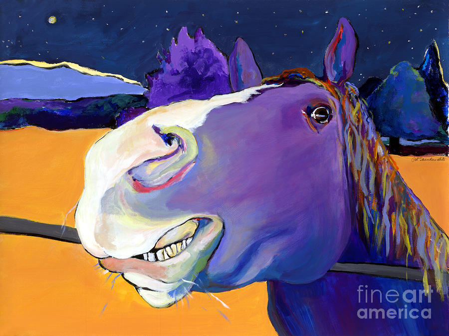 Barnyard Animal Painting - Got Oats by Pat Saunders-White Barnyard Animal Painting - Got Oats by Pat Saunders-White