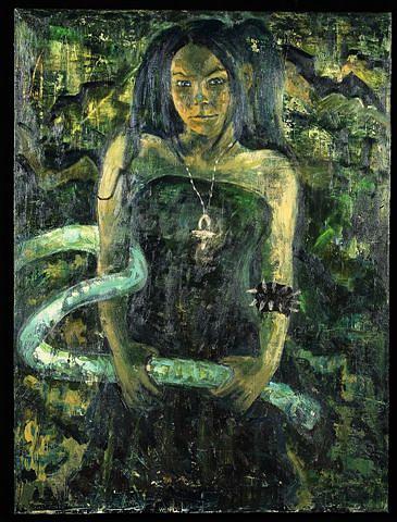 Snake Painting - Goth Girl Number Two by Connie Freid