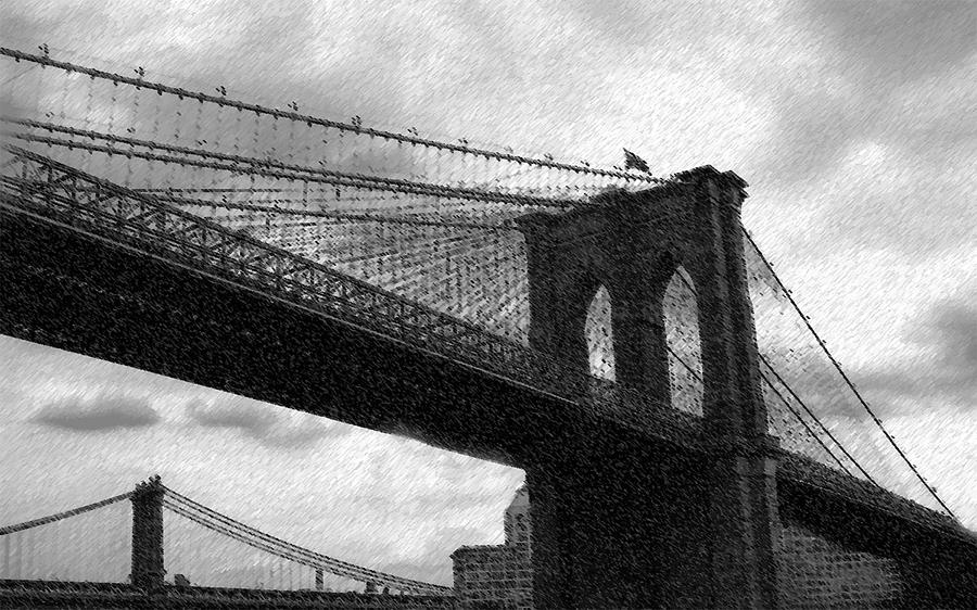 Brooklyn Bridge Painting - Gotham Winter by RC DeWinter
