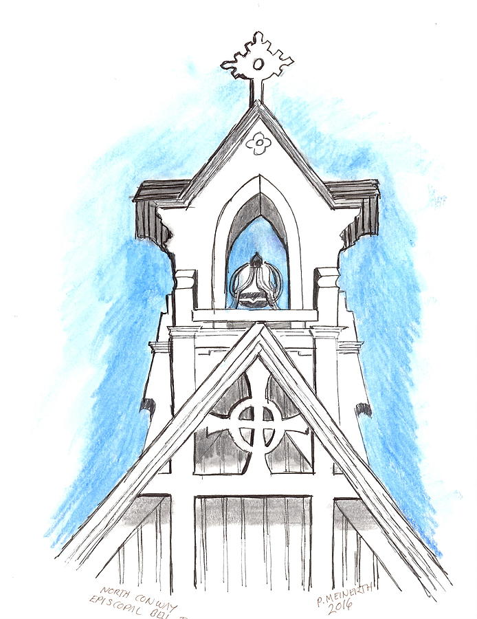 Gothic Bell Tower Drawing by Paul Meinerth