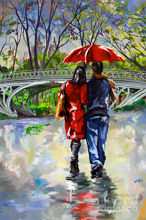 Central Park Painting - Gothic Bridge of Central Park by Tim Gilliland